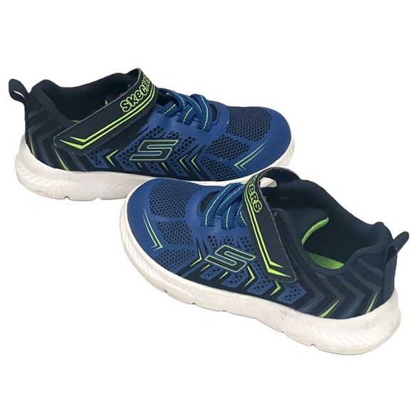 SKECHERS Flex 2.0 Sneakers Toddler Sz 9 Blue Mesh Casual Stretch Athletic Shoes - Picture 1 of 13